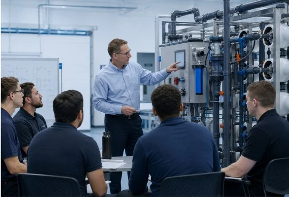 Watch Water Germany water-treatment technical training for filtration media products